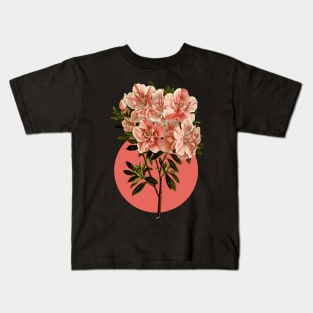 Flower illustration of a pink azalea Kids T-Shirt